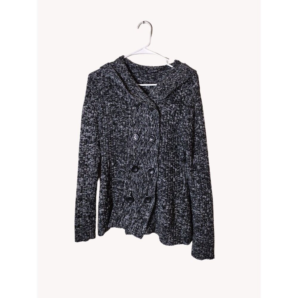 Creazioni Effeci Sweater Petite Medium Double Button Long Sleeve Hooded